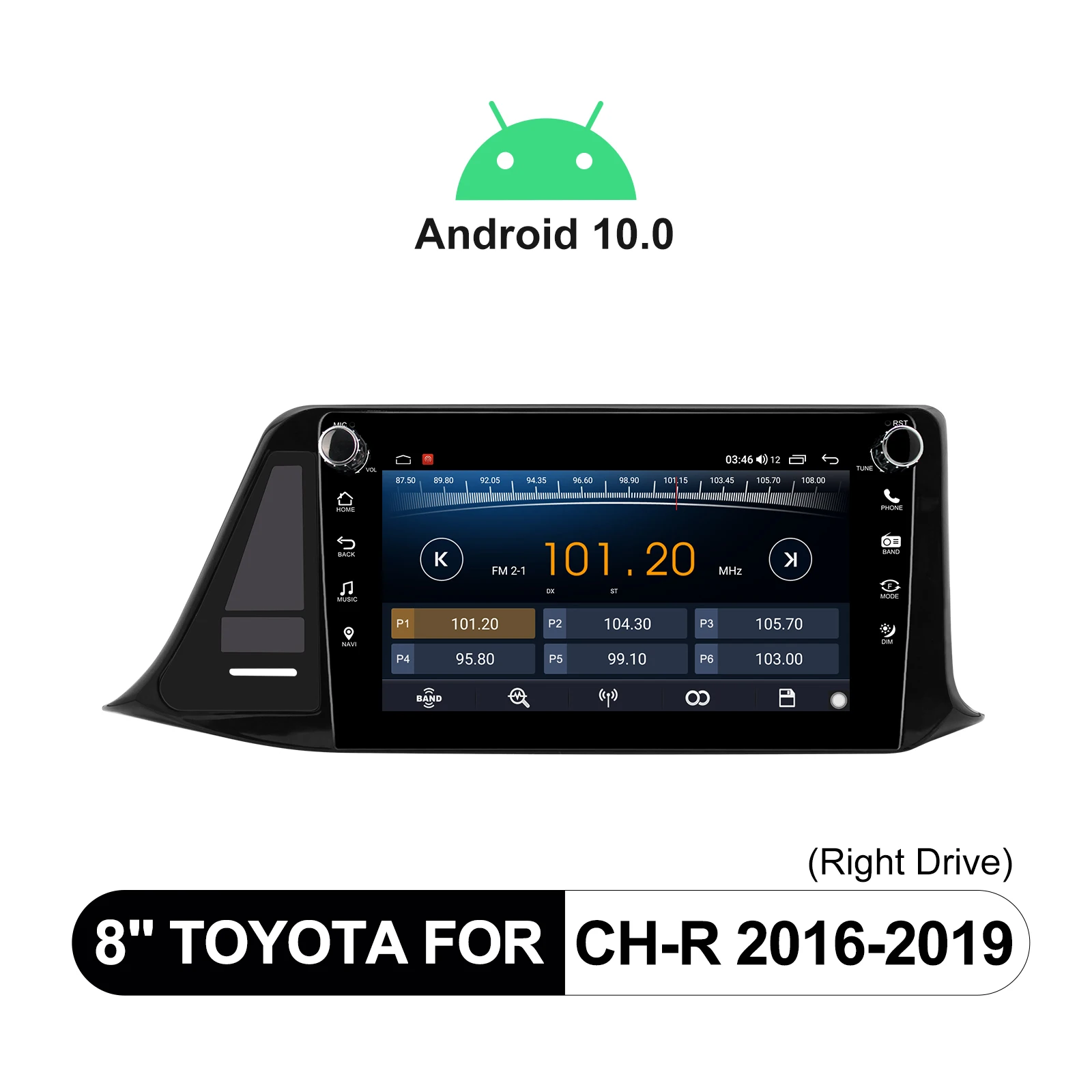 저렴한 JOYING 안드로이드 10 헤드 유닛 자동차 라디오 스테레오 멀티미디어 도요타 C-HR CH-R CHR 2016 2019 무선 Carplay 스티어링 휠 DVR