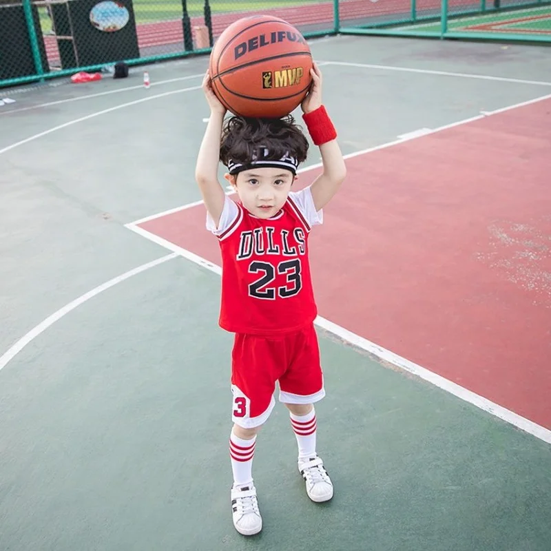 

2021 Baby Boy Sleeveless Basketball Clothes Vest+short 2pcs Suits Children Sleeveless Quick-dry Sets Tracksuit Outfit 6-18years