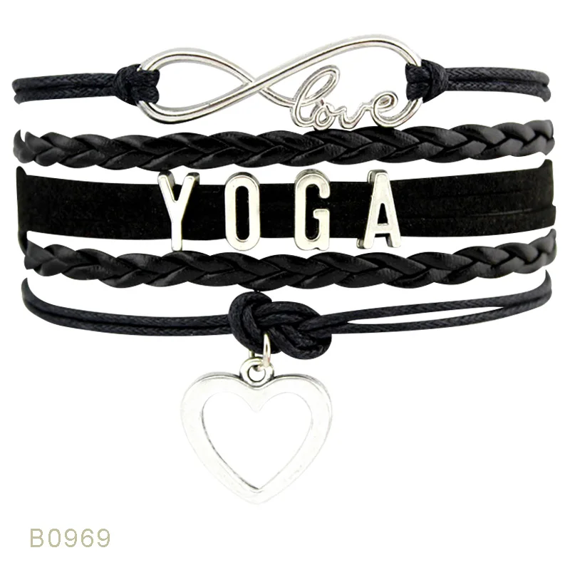 Мода Йога Ом медитировать для йоги, для медитации Lotus ohm asana семь чакр браслеты для йоги для женщин - Окраска металла: B0969