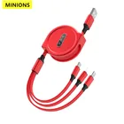 Выдвижной кабель 3 в 1 для передачи данных, для Android, iphone, Type-c мобильный телефон, Многофункциональный Usb-кабель для зарядки и передачи данных