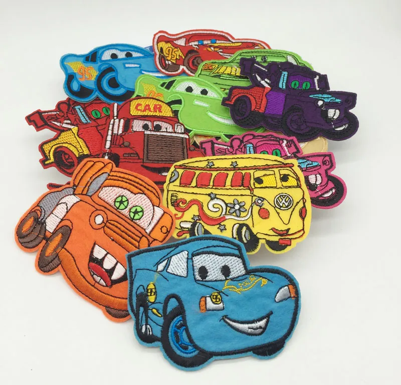 

Случайные 6 шт. автомобильные вышитые нашивки для футболки с помощью утюга на полосках