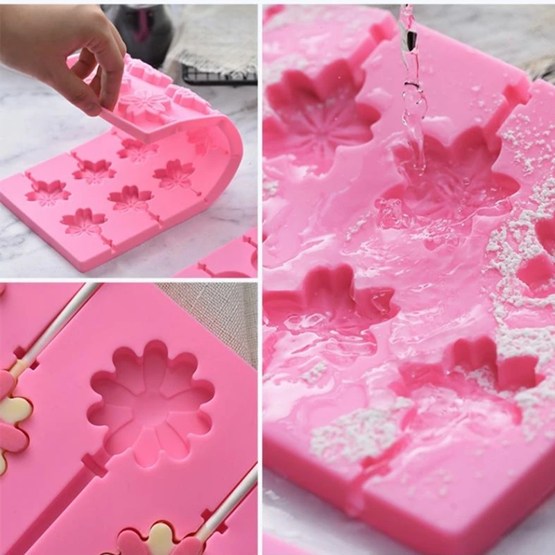 

Cute Flower Round Silicone Lollipop Molds Jelly and Candy Molds Cake Mold Variety Shapes Cake Decorating Form Silicone Bakeware