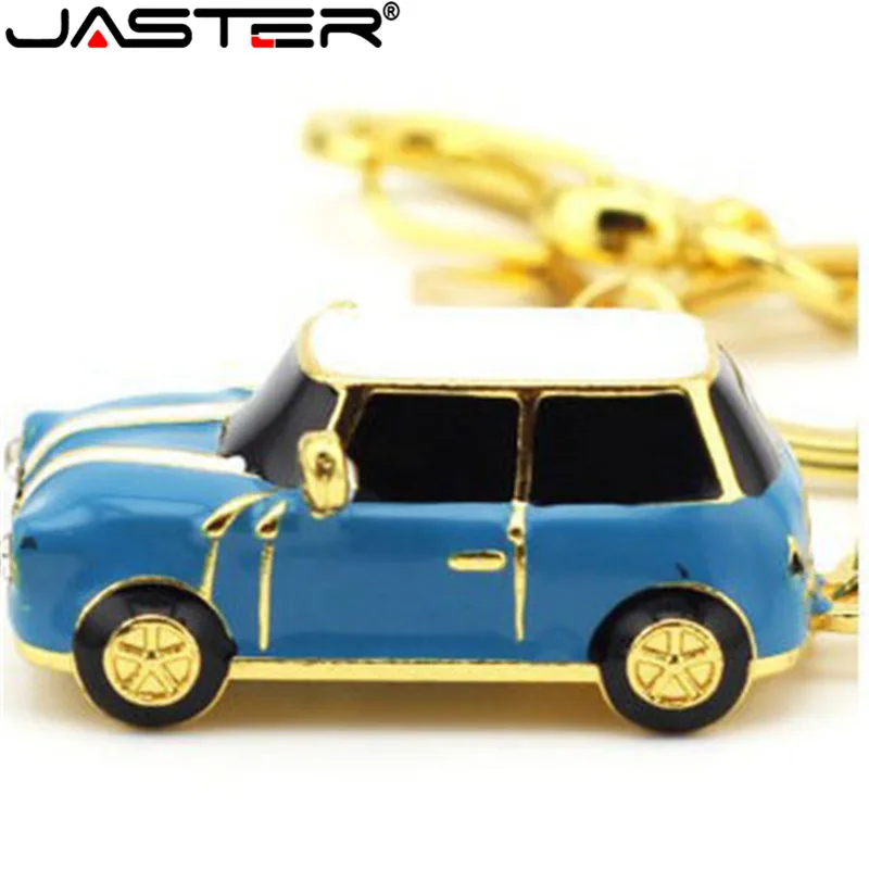 Корабль флеш-накопитель Mini Cooper автомобильный стиль USB флэш-накопитель 8 ГБ USB 2,0 Flash Memory Stick диск 16 Гб оперативной памяти, 32 Гб встроенной памяти, привод с цепочкой для ключей