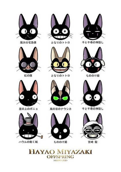 Мультяшный Кики служба доставки Япония Хаяо Миядзаки Аниме Холст Живопись