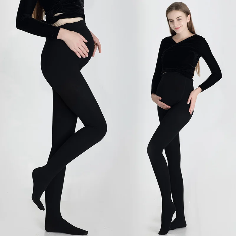 Autumn Winter Thermal Fleece Belly Pantyhose Clothes for Pregnant Thick Warm Maternity Skinny Legging  Women Pregnancy Pants