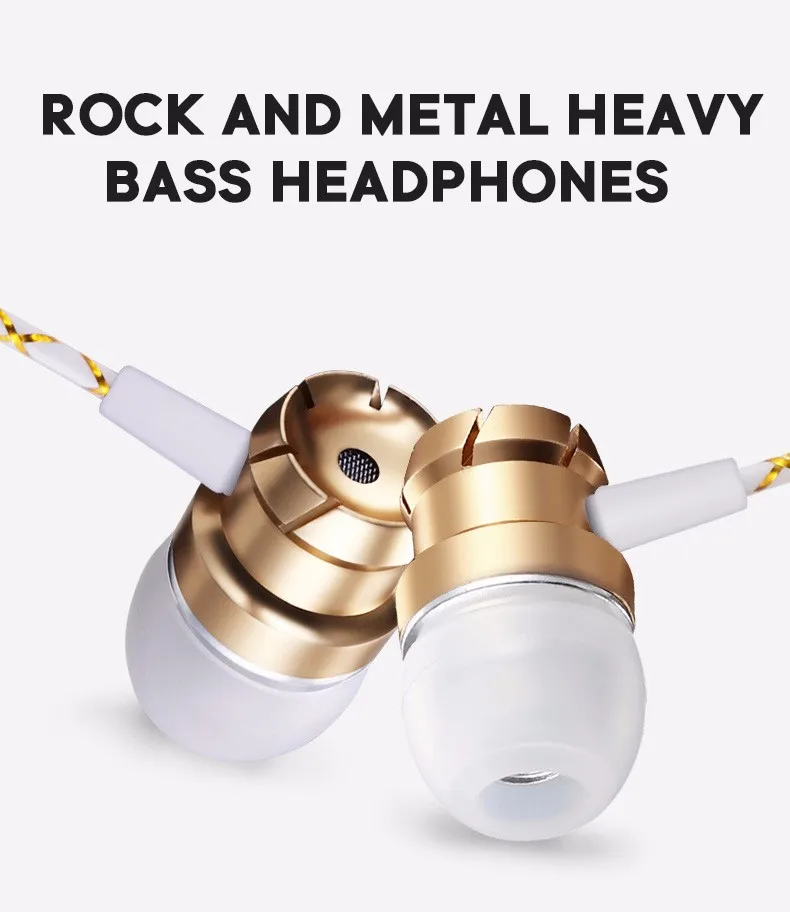 Металлические наушники вкладыши WS001 проводные стерео с микрофоном для iPhone samsung