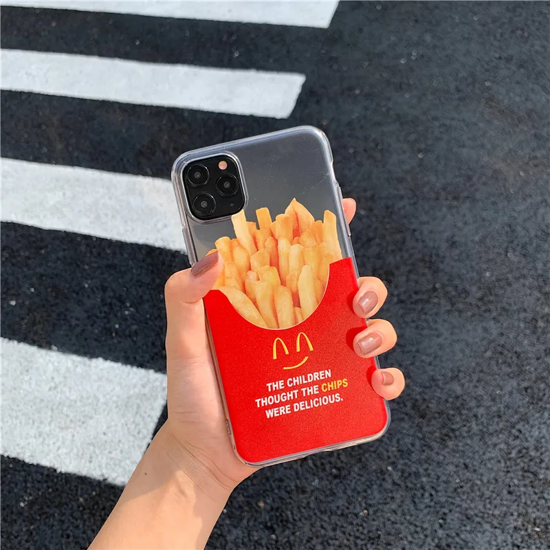 Прозрачные чехлы JAMULAR с изображением милого картофеля фри для iPhone X XS MAX 11 Pro XR 7 8 6 6s