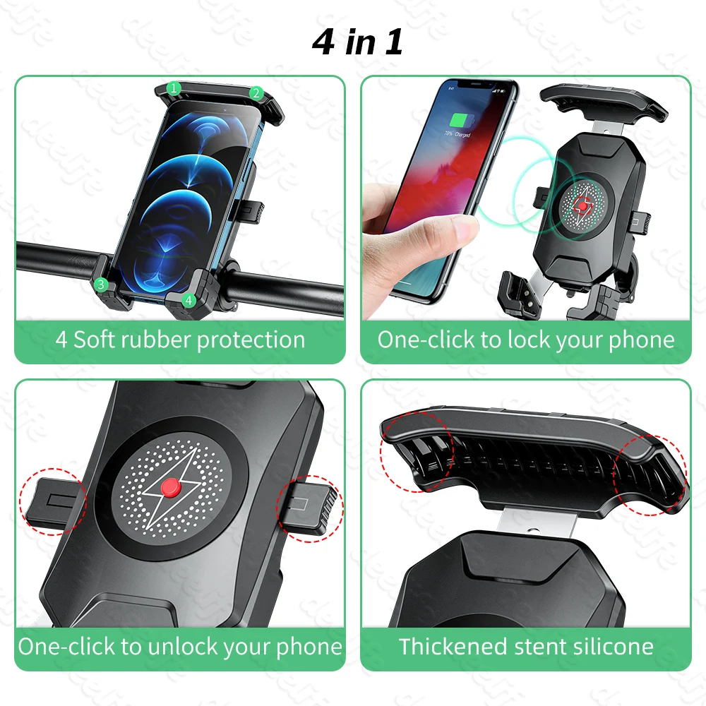 deelife motorcycle phone holder wireless chargers for motorbike telephone mount cellphone stand mobile smartphone support free global shipping
