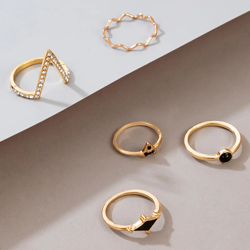 5 шт./компл. ювелирные изделия модное ретро черное капающее волнистое V-образное