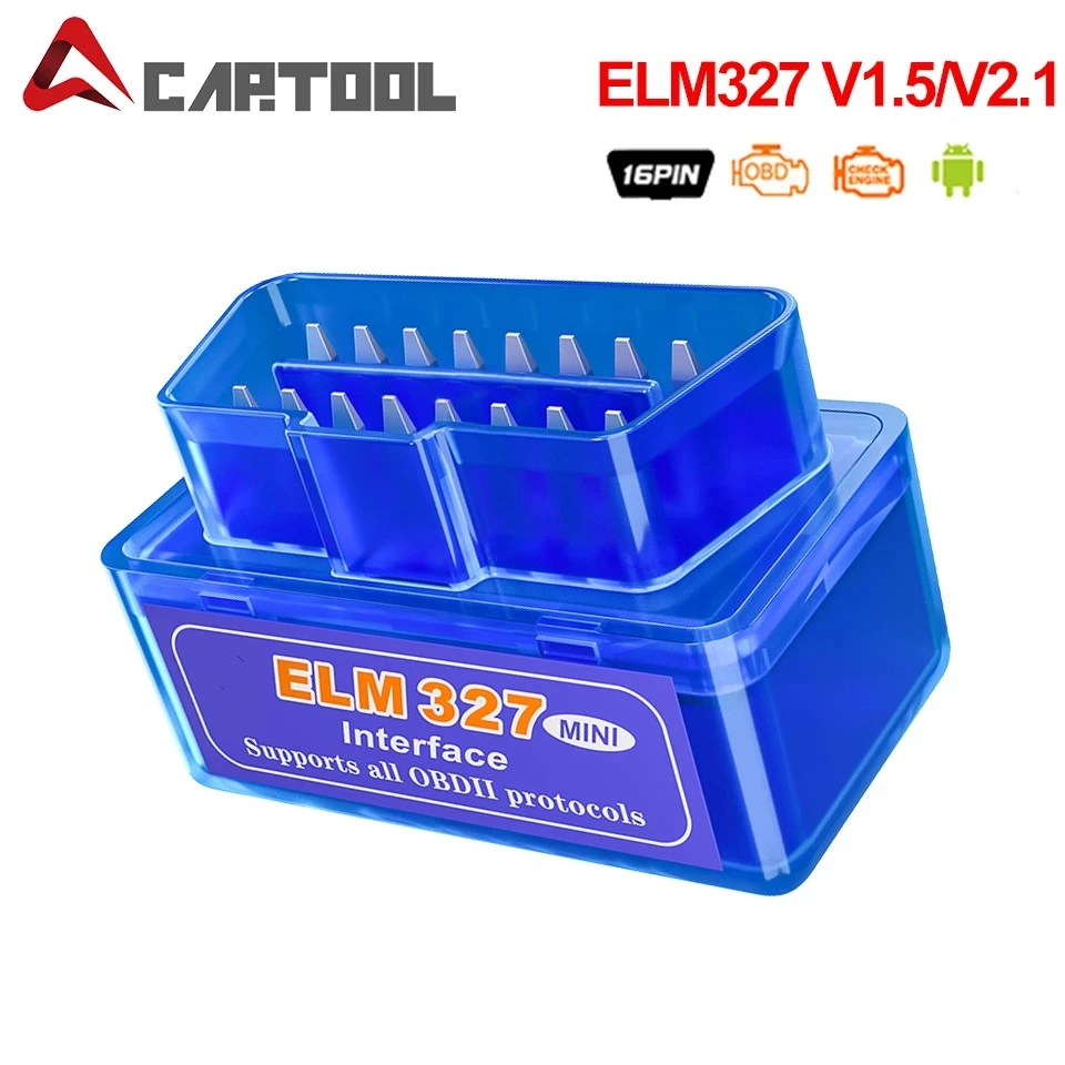 

OBD2 ELM327 Bluetooth-совместимый интерфейс V2.1V1.5 OBD 2 Автомобильные диагностические инструменты ELM 327 работает на Android Torque/ПК v 2,1 адаптер