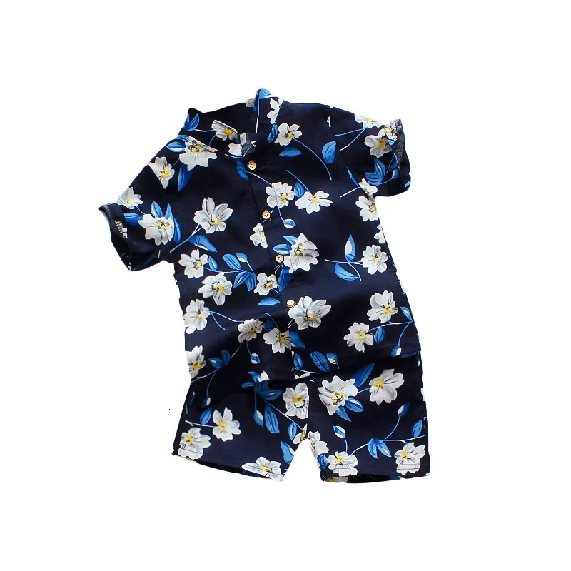 Комплект одежды для маленьких девочек шорты с цветочным принтом футболка