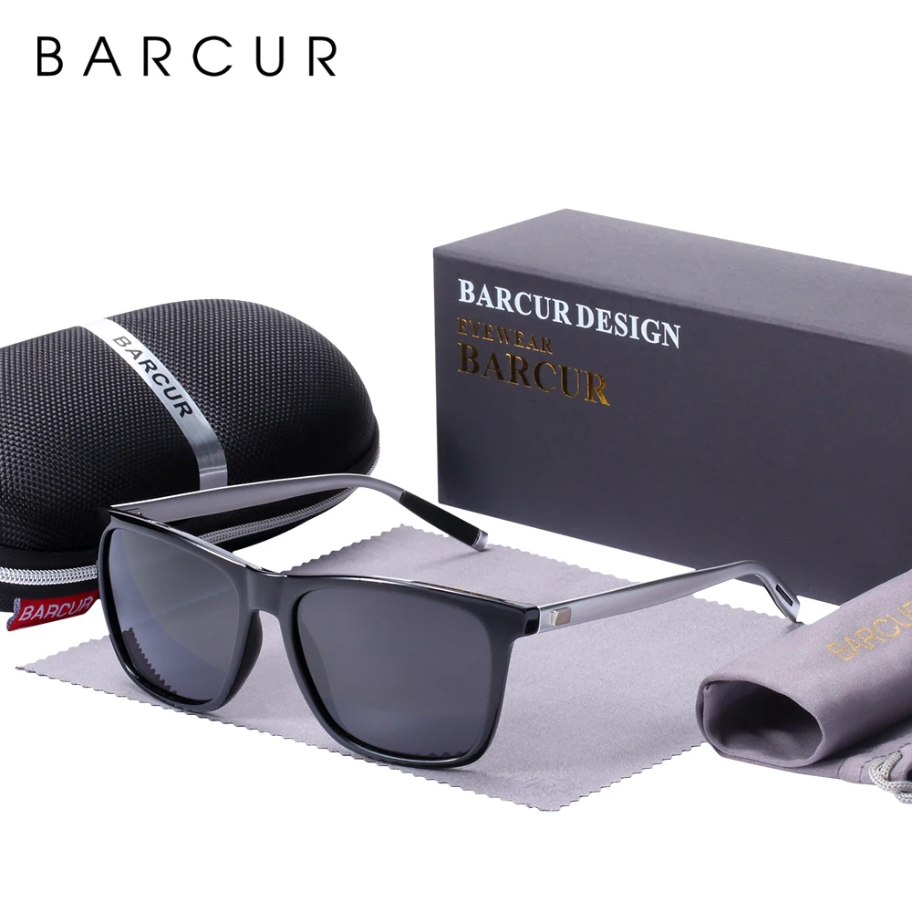 BARCUR, очки для ночного вождения, мужские, алюминий+ TR90, солнцезащитные очки, мужские, поляризационные, солнцезащитные очки, женские, мужские, спортивные очки с желтыми стеклами