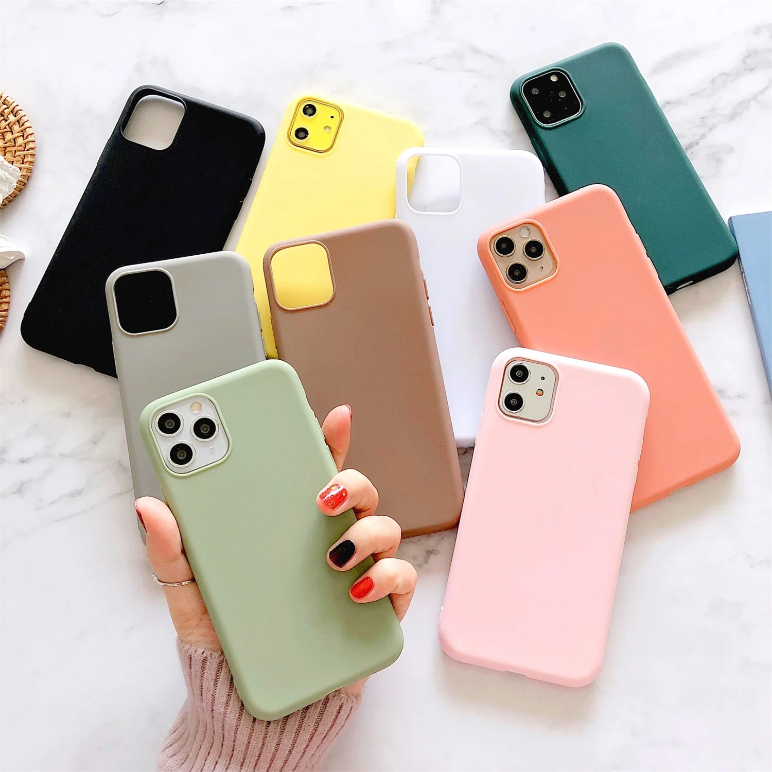 LISCN мягкий чехол для телефона из ТПУ iPhone 5S 5 6 6splus 7 8 X XS XR Xs Max 11 Pro 8plus Чехол 9 цветов