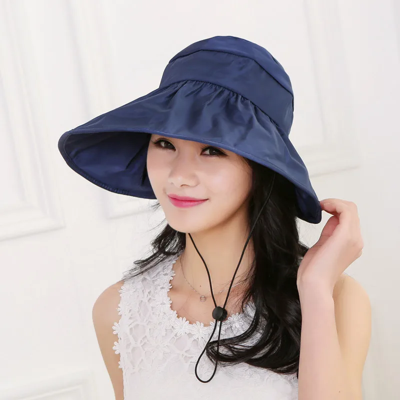 

Foldable Sun Hat in Spring and Summer Women Trendy Beach with Empty Top Boy Hat Sun hat Visor hat Free Shipping