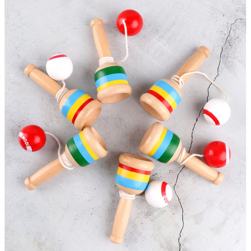 Деревянная игровая чашка Поймай мяч деревянная мини-игрушка развивающие игрушки