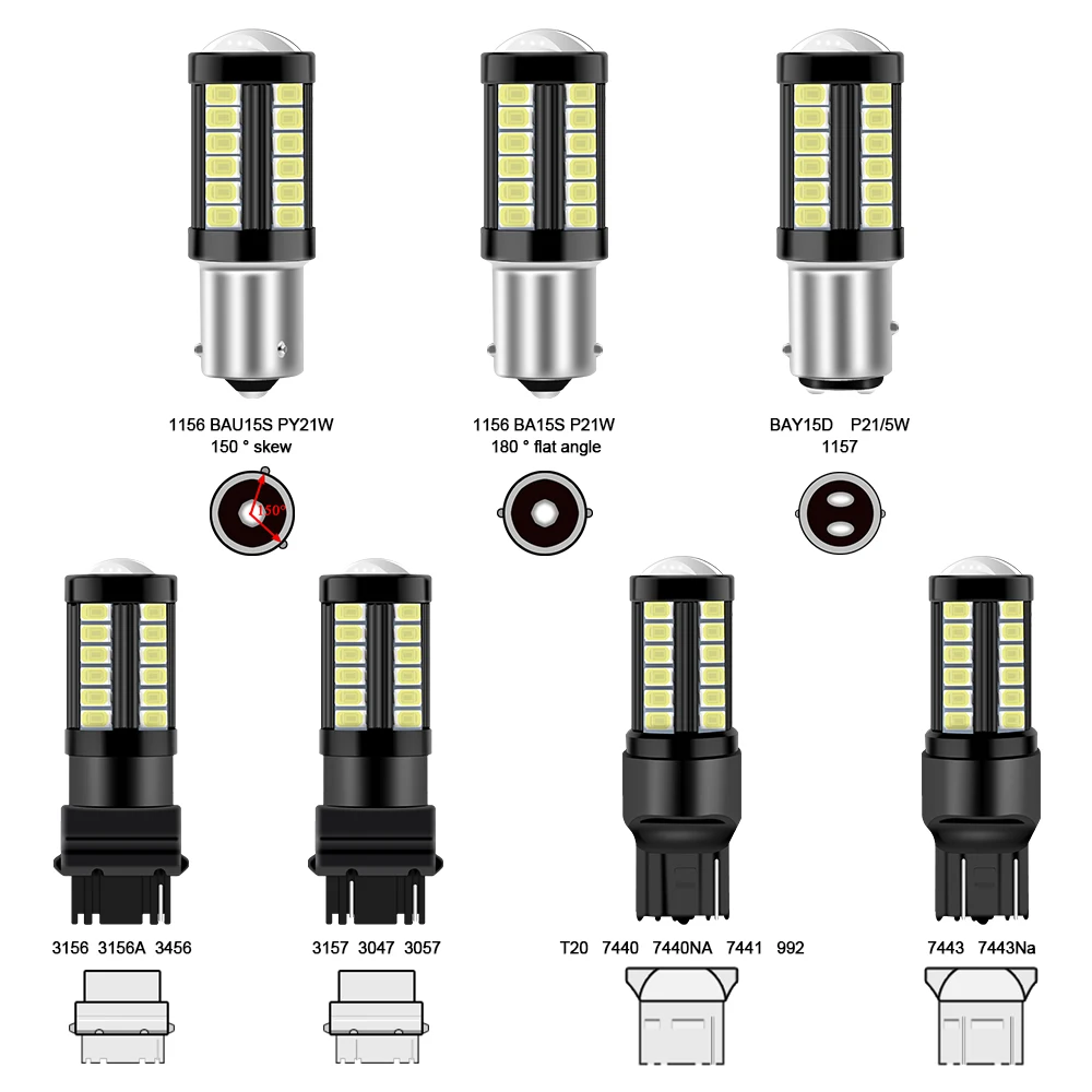 2X P21W светодиодный PY21W BAYU15S BA15S T20 W21/5 Вт для LADA DRL P21/5 1800LM автомобильный светильник