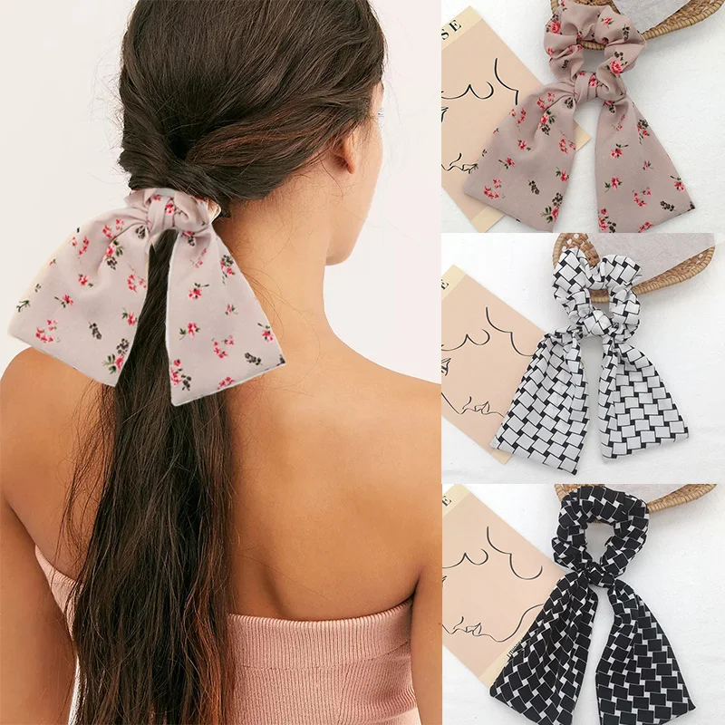 

Lystrfac New Spring Floral Streamer Hair Tie for Women Girls Scrunchie Rubber Bands Ponytail Holder Headband Hair Accessories