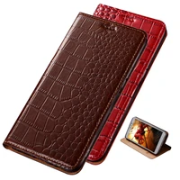 crocodile grain genuine leather magnetic phone bag for lenovo lemon k12 prolenovo lemon k12 note phone case with card holder