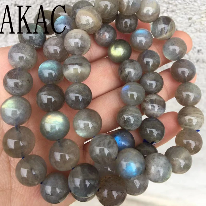 

3Bracelets as photo Approx11-11.5mm 100% Natural labradorite gemstone bracelets smooth round beads for Jewelry making deisgn