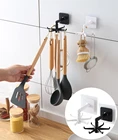 Вращающиеся на 360  шестикулачковые настенные крючки, органайзер, крючки для взвешивания, водонепроницаемые наклейки, вешалка для кухонной утвари, стойка для ванной