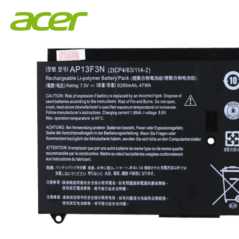 acer ноутбук батарея AP13F3N для Aspire S7-392 S7-392-9890 S7-391-6822 ультрабук AP13F3N 2ICP4/63/114-2