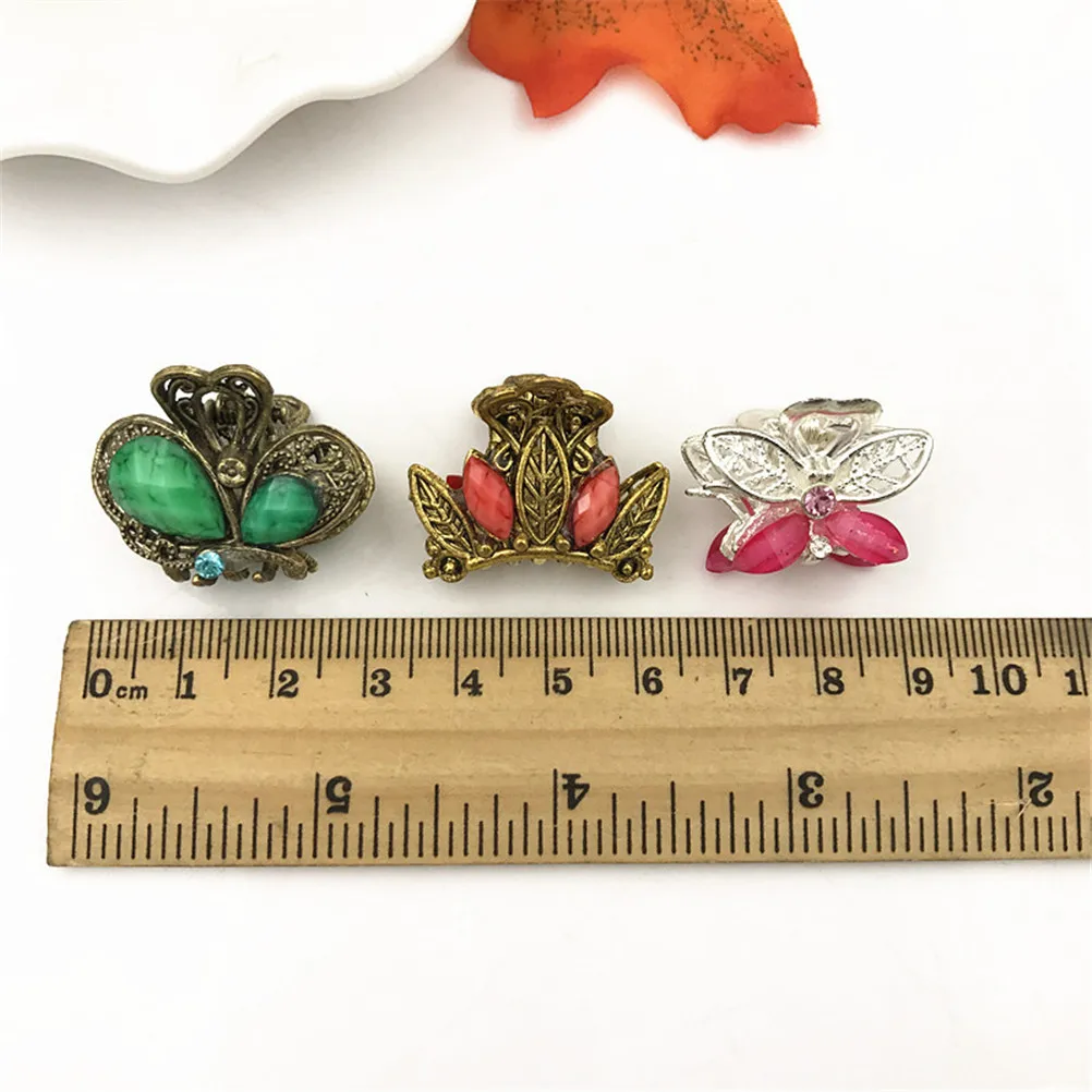 2 шт. Женские Ретро полимерные заколки для волос Мини Бабочка Корона