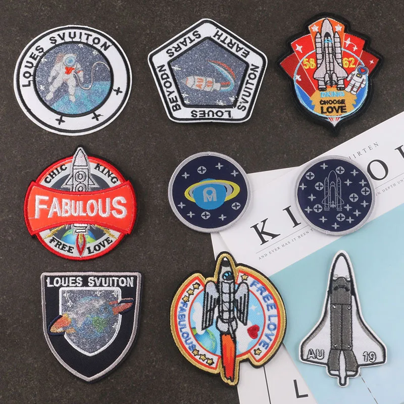 

Embroidered Cloth Stickers Embroidery Astronaut Printing Heat Transfer Armband Clothing Luggage Accessories Cap Badge