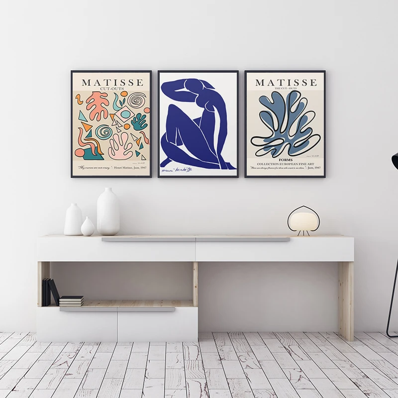 

Henri Matisse Retro Posters and Prints Abstract Nude Wall Art Vintage Cut Out Canvas Painting Picture for Living Room Home Decor