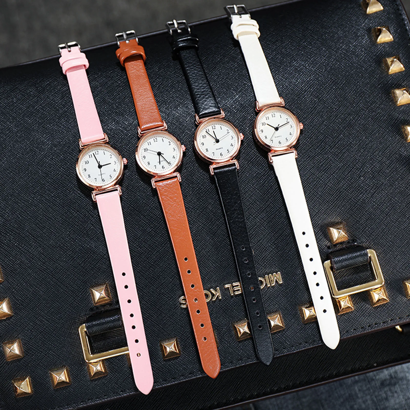 

Ladies Casual Fashion Quartz Watch Arabic Numeral Dial Silicone Strap Watch Simple Ladies' Small Dial Quartz Clock