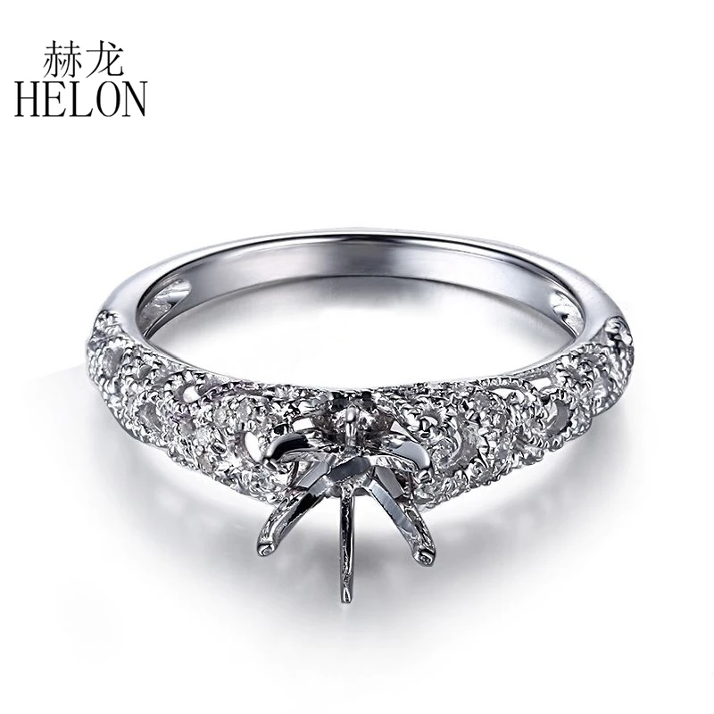

Женское кольцо с круглой огранкой HELON 6 мм-6,5 мм из стерлингового серебра 925 пробы с натуральными бриллиантами для помолвки, винтажное ювелир...