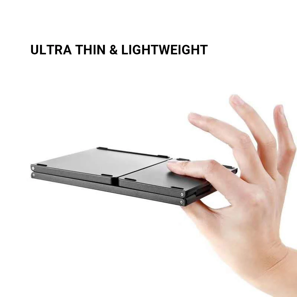 

Foldable BT Wireless Keyboard with Built-in Rechargeable Battery Touchpad 3-Layer Portable Keyboard for Windows Android iOS