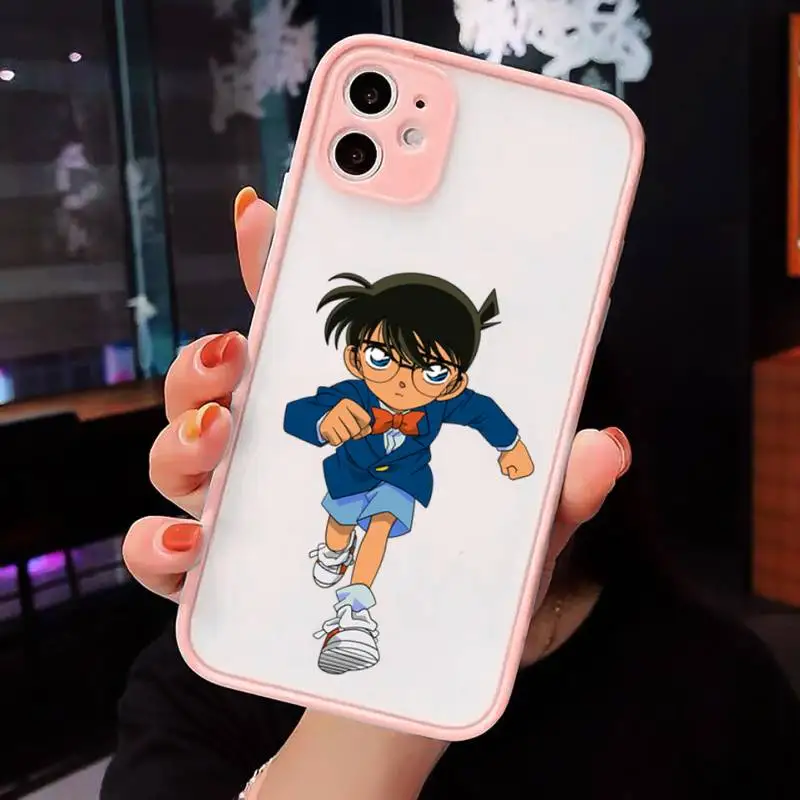 

Detective Conan Phone Case Matte Transparent for iPhone 7 8 11 12 s mini pro X XS XR MAX Plus cover funda