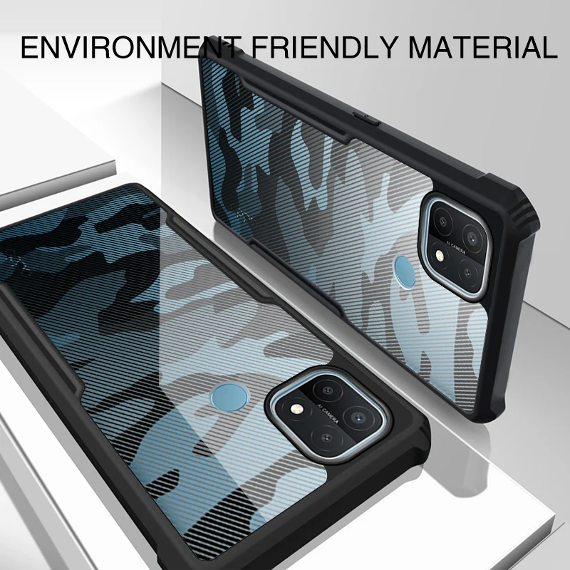

Rzants for OPPO A15 A15S A31 A93 A53 Case Camouflage Airbag pumper Shockproof Casing Transparent Phone Shell Funda Soft Cover