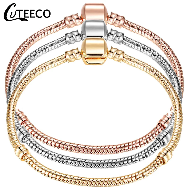 CUTEECO Высокое качество 17 21 см Браслет Подвески Европейская мода змея цепь сердце