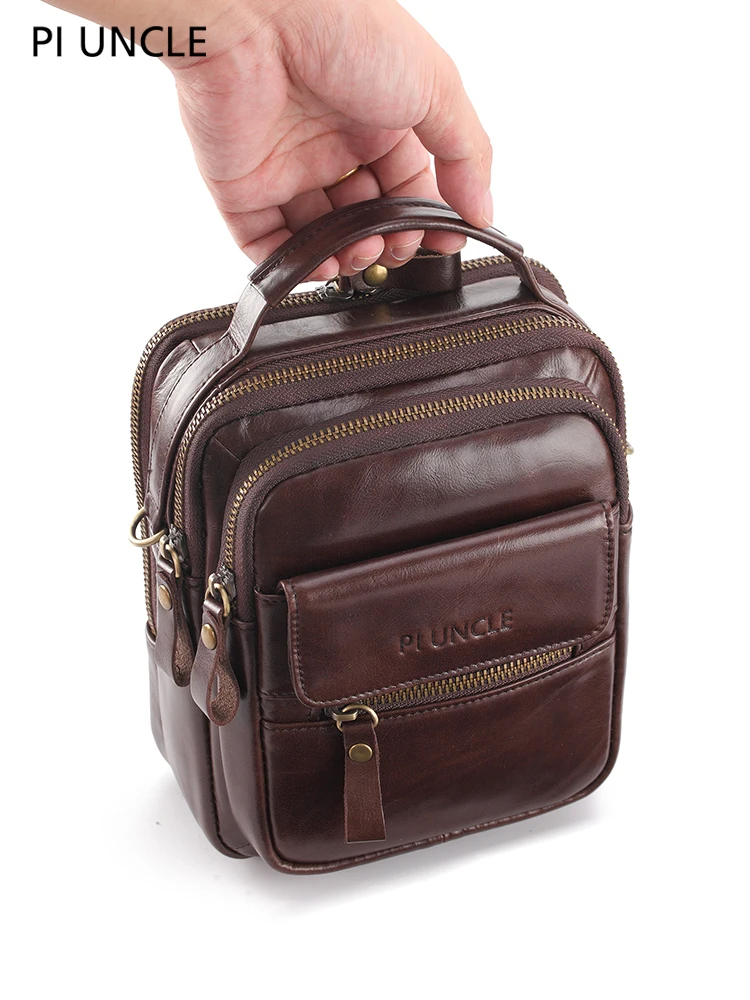 Piuncle Brand design Crossbody Bags For Men Cow Leather Small Travel Messenger Shoulder Handbag Genuine Luxury |