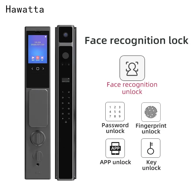 

Дверной замок Hawatta XJF с распознаванием лица, интеллектуальный замок со сканером отпечатков пальцев и паролем, умный дверной замок с мониторо...