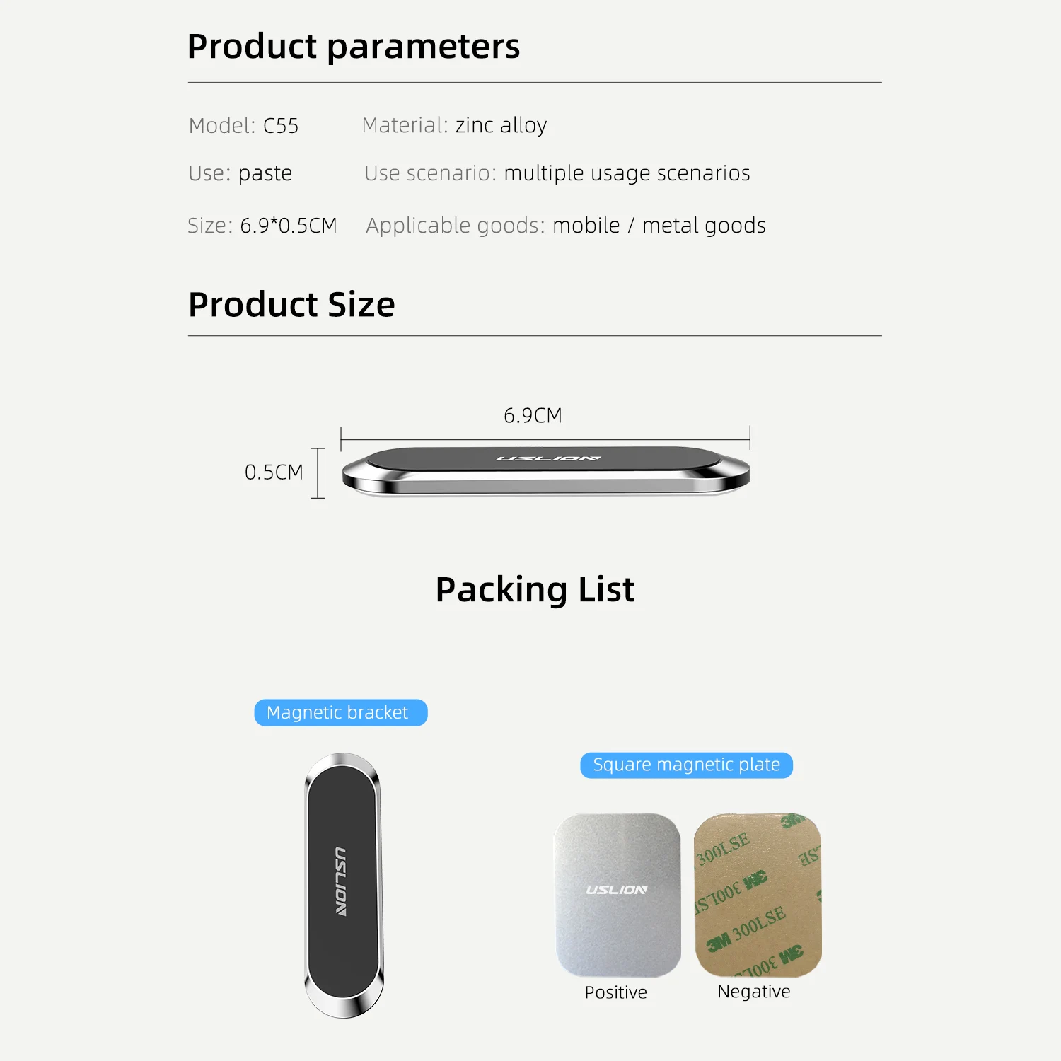 Автомобильный держатель для телефона USLION магнитное автомобильное крепление iPhone