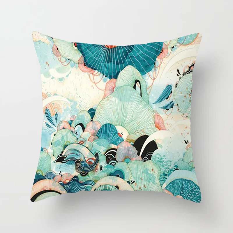 Fuwatacchi Oil Painting Cushion Cover World Map Soft Throw Pillow Decorative Sofa Case Pillowcase | Дом и сад