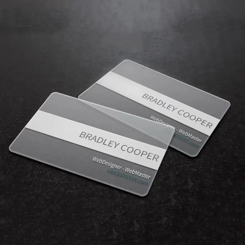 Таможня Прозрачная пластиковая Визитная карточка печать имя логотип ясная карта