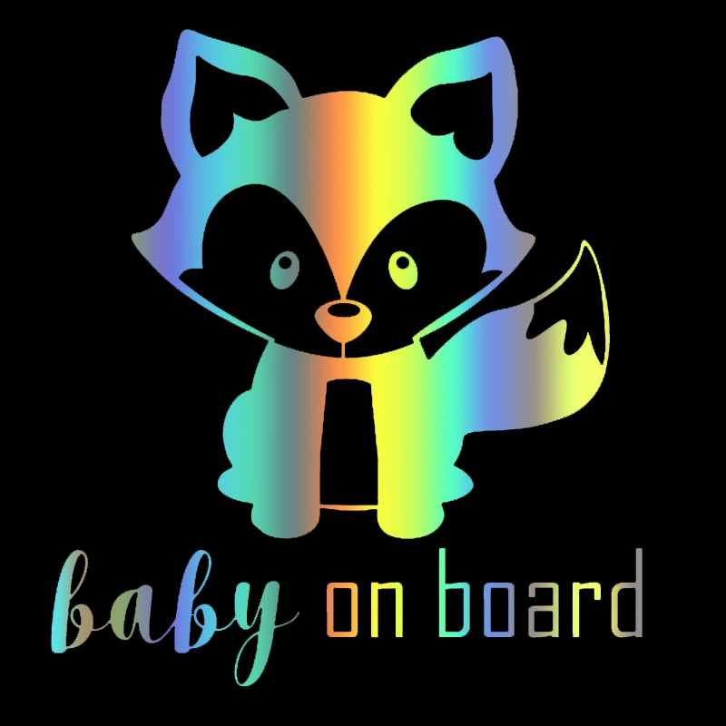 

S51130 Various Sizes/Colors Car Stickers Vinyl Decal Cute Fox Baby on Board Motorcycle Decorative Accessories Waterproof