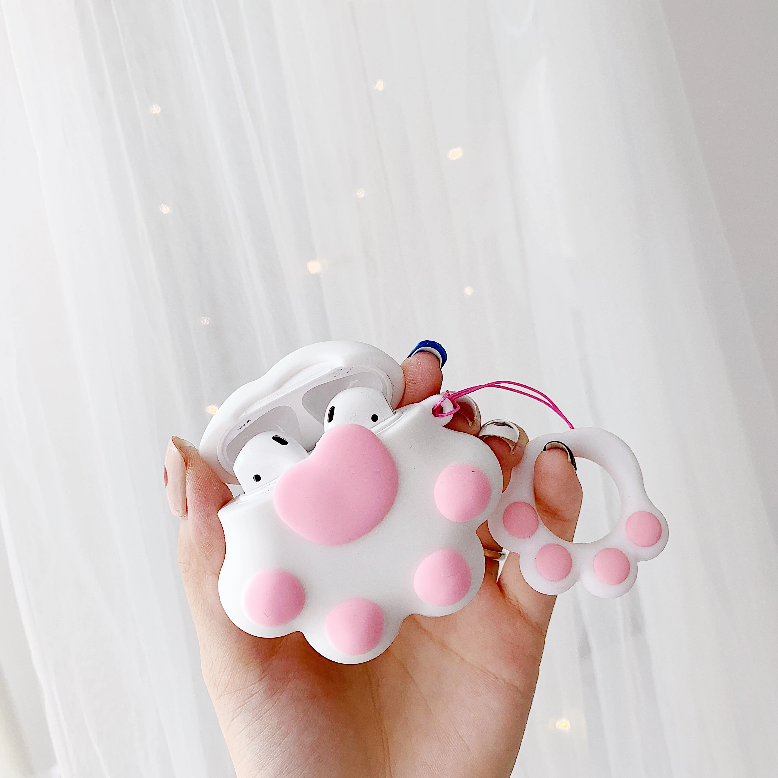Милый чехол для наушников Airpods Bluetooth Забавный 3D Кот защитные колпачки на Когти Apple