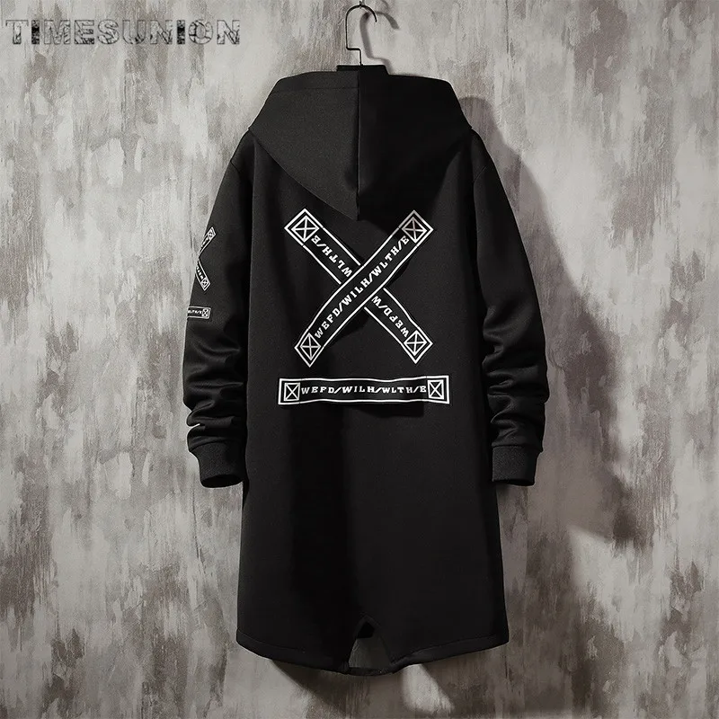 Тренчкот мужской с принтом модная ветровка в стиле Харадзюку повседневная