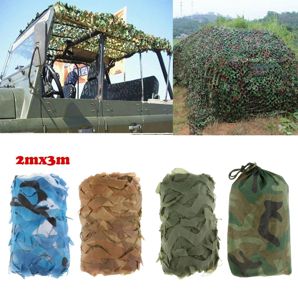 

2mx3m Hunting Camping Woodland Double-sided Camouflage Net Camo Netting Hide Cover Sunshade Shelter