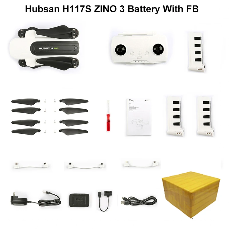 White 3b FB Hubsan H117S Zino gps 5 г 1 км Складная рукоятка с видом от первого лица в формате 4K UHD, Камера 3-осевому гидростабилизатору RC Дрон Квадрокоптер RTF высокое Скорость белый - Цвет: White 3b FB