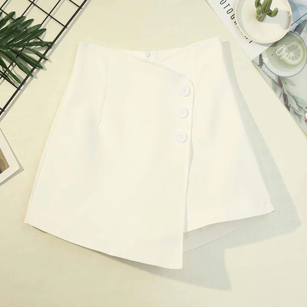 

2021 Summer Women Short Femme VD1878 Korean Style Irregular Harajuku Black White Pink Women Shorts Skirts