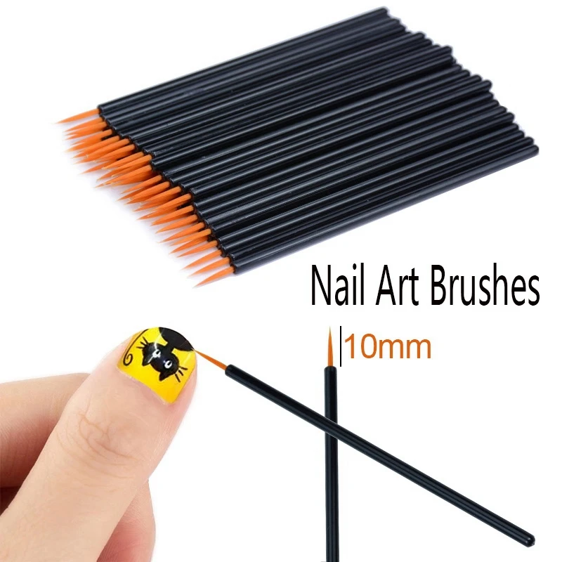 200PCS Disposable Eyeliner Brushes Reusable Lash Glue Cleaning Brushes Nail Art Brushes Eye Applicator Sticks