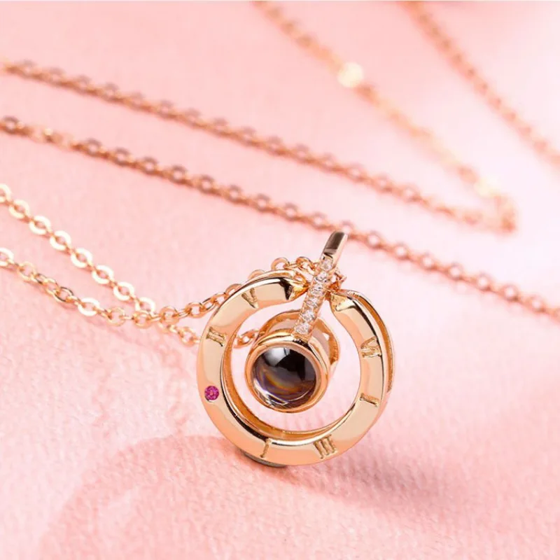 Ожерелье с надписью Я люблю тебя на 100 языках проекционная подвеска