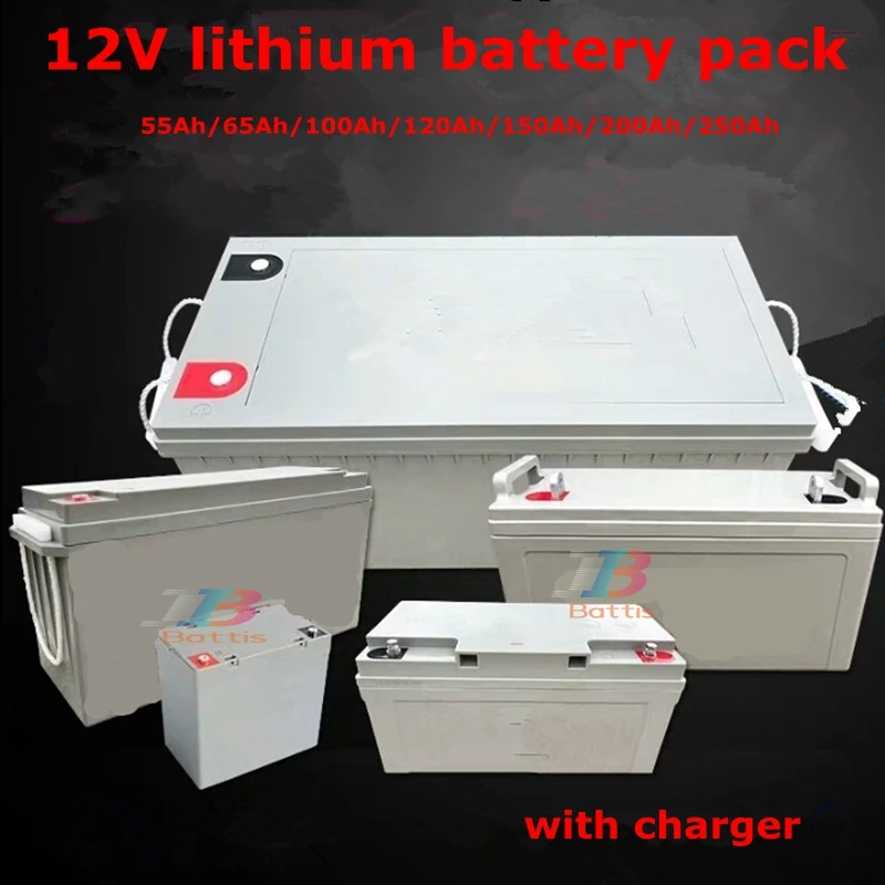 Новый 12v 55ah 65ah 100ah 120ah 150ah 200ah 250ah литиевая литий ионная батарея для панели солнечных