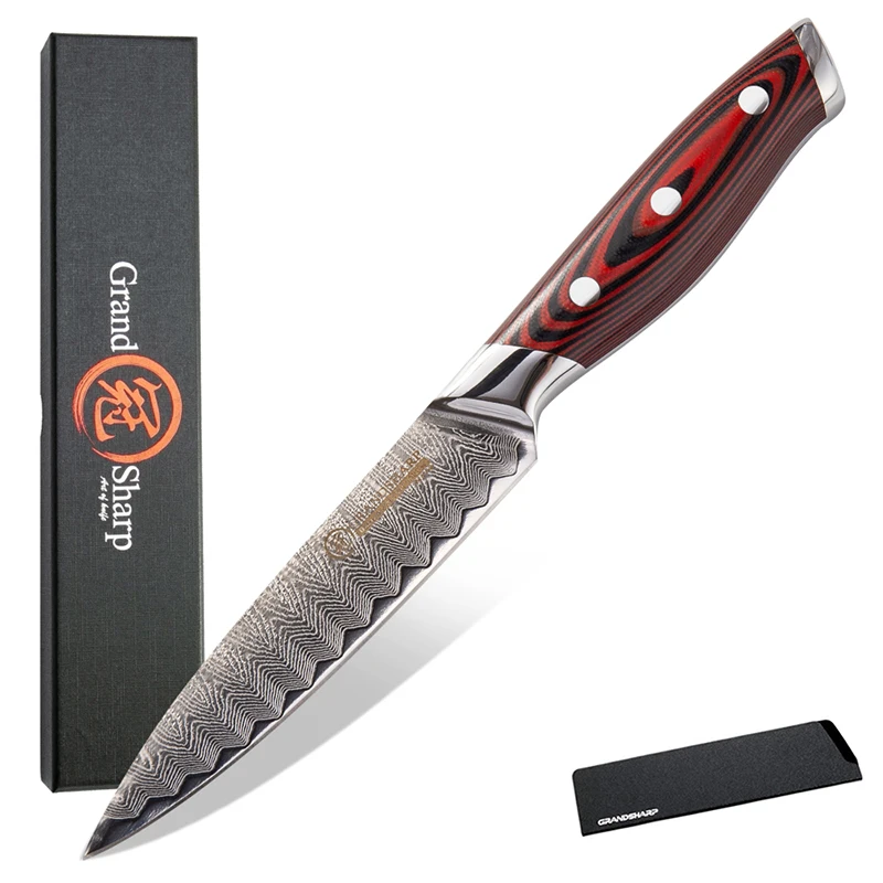 Нож для кухни GRANDSHARP Damascus 5 дюймовый утилита VG10 японская сталь Шеф-повар 67 слоев