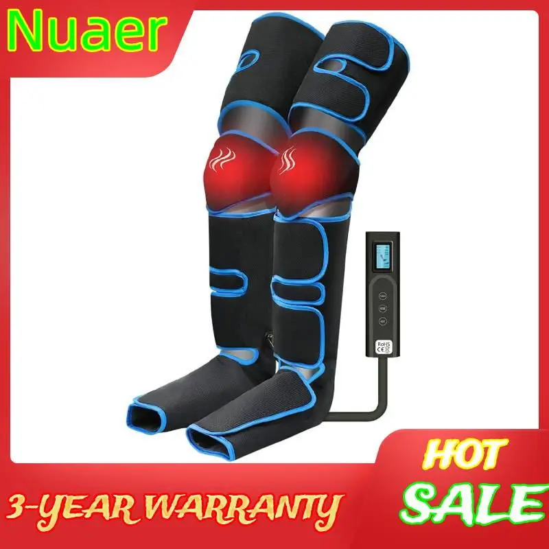 

Leg Air Compression Massager Heated for Foot and Calf Thigh Circulation with Handheld Controller 6 massager modes for family